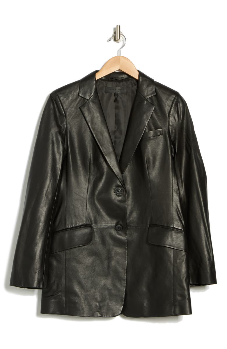 rag & bone Charles Leather Blazer, Alternate, color,