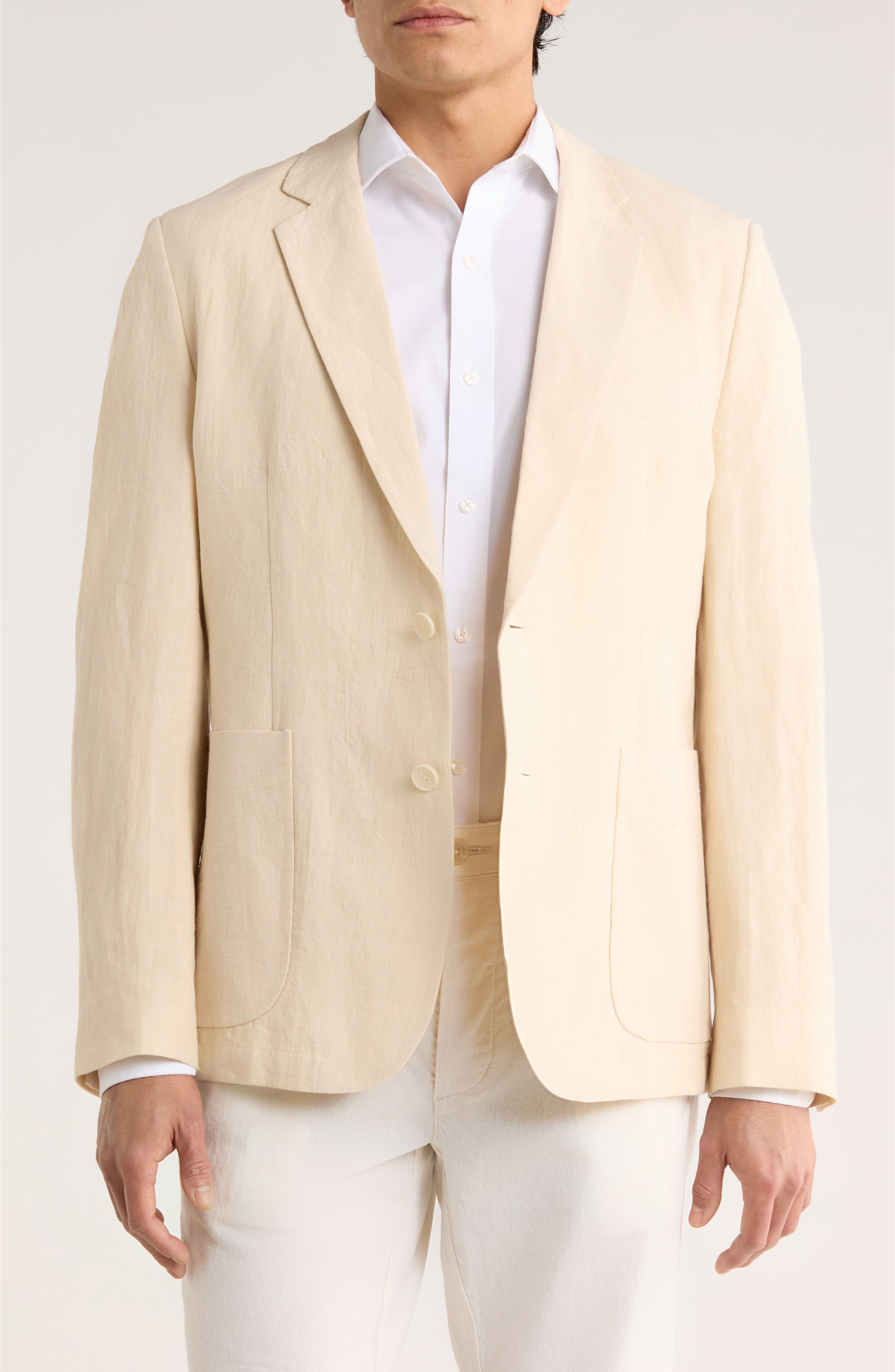 Tailored Fit Solid Linen Blazer - image 5