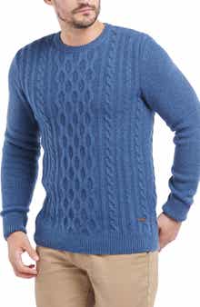 Barbour Essential Chunky Cable Crewneck Wool Blend Sweater