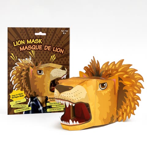 3D Paper Lion Mask Craft for Kids (2 Pack), Fun & Easy Activity for Creative Play