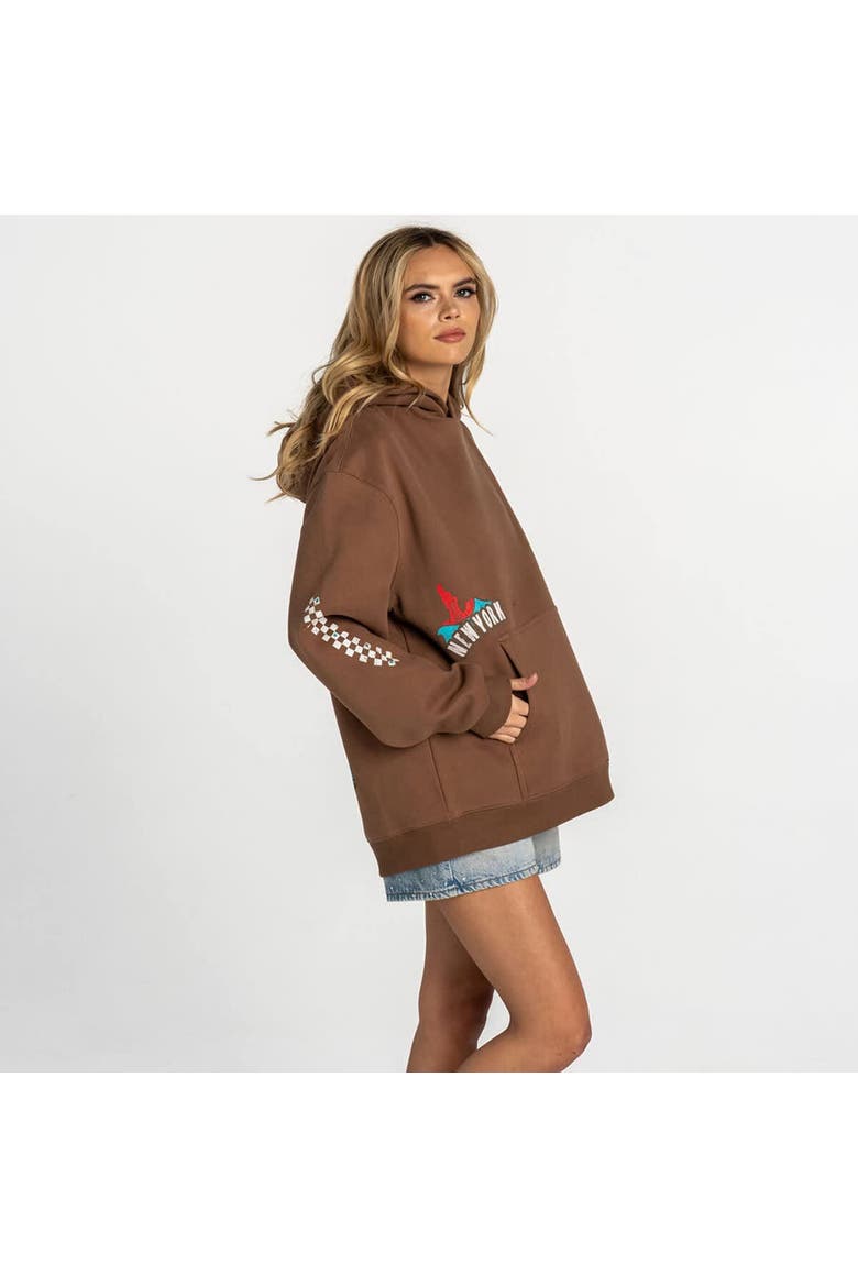 Women's The Wild Collective  Brown New York Yankees Oversized Hoodie, Alternate, color, Brown