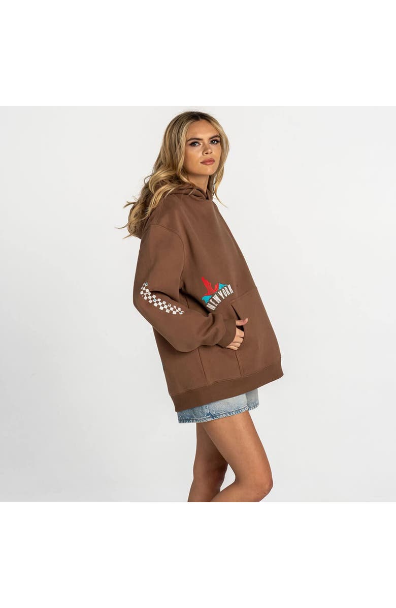 THE WILD COLLECTIVE Women's The Wild Collective  Brown New York Yankees Oversized Hoodie, Alternate, color, Brown