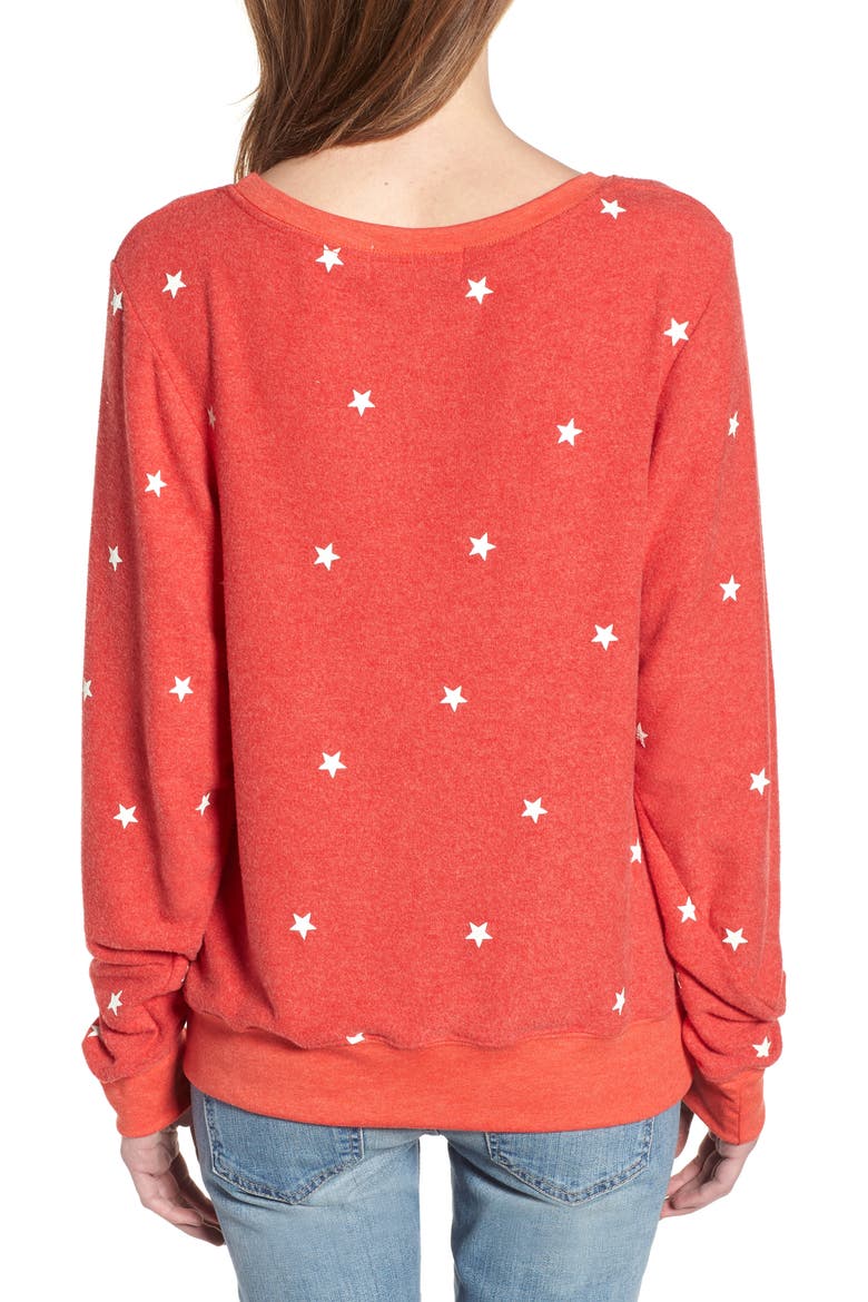 Star Baggy Beach Pullover, Alternate, color, HOT LIPSTICK