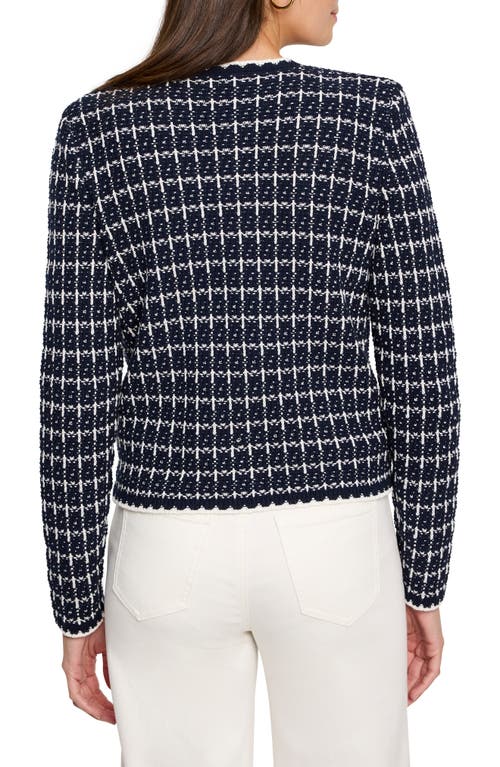 Nic + Zoe Nic+zoe Mixed Media Sweater Jacket In Indigo Multi