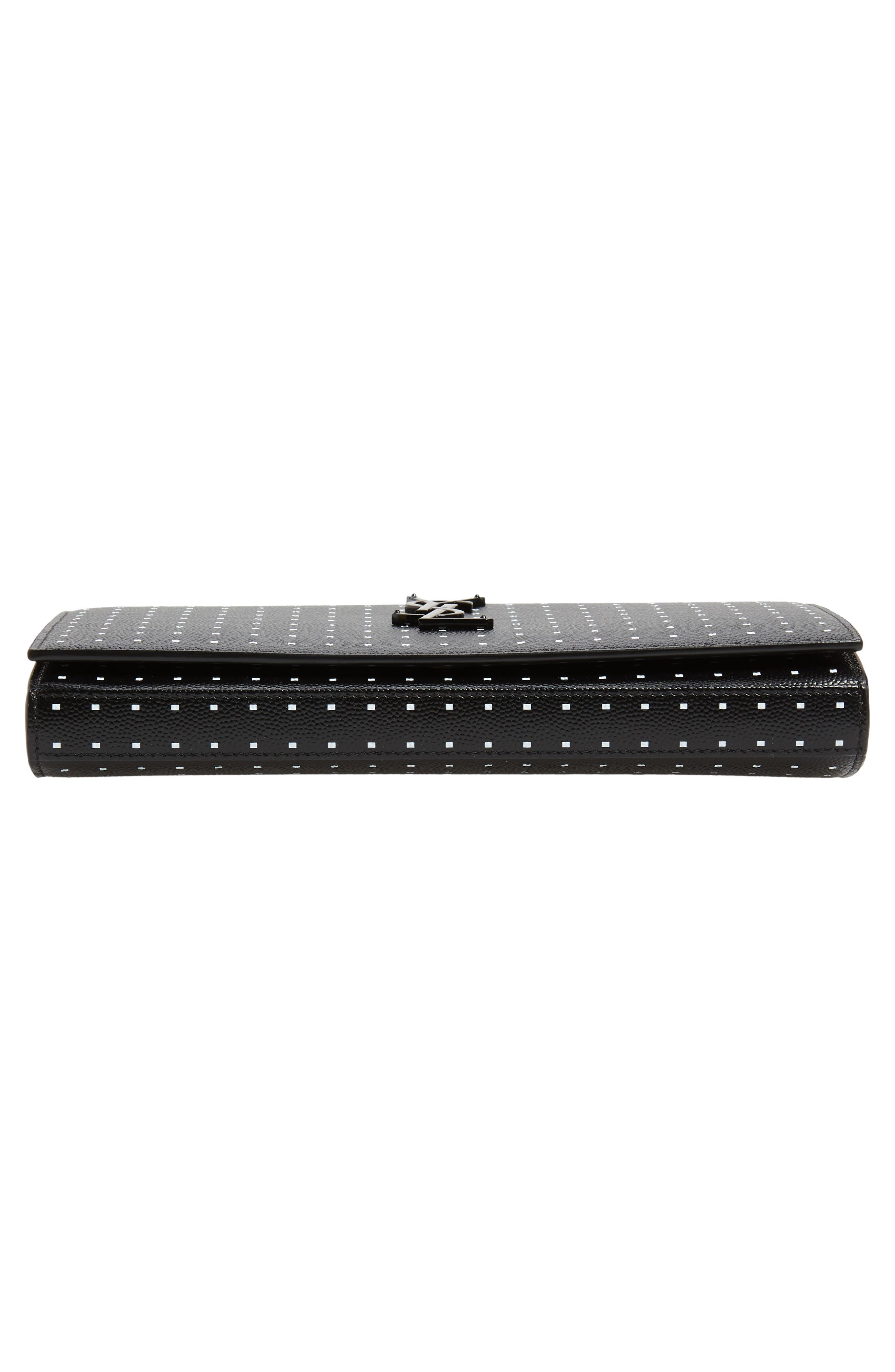 Kate Square Dot Wallet on a Chain, Alternate, color, NOIR/ BLANC