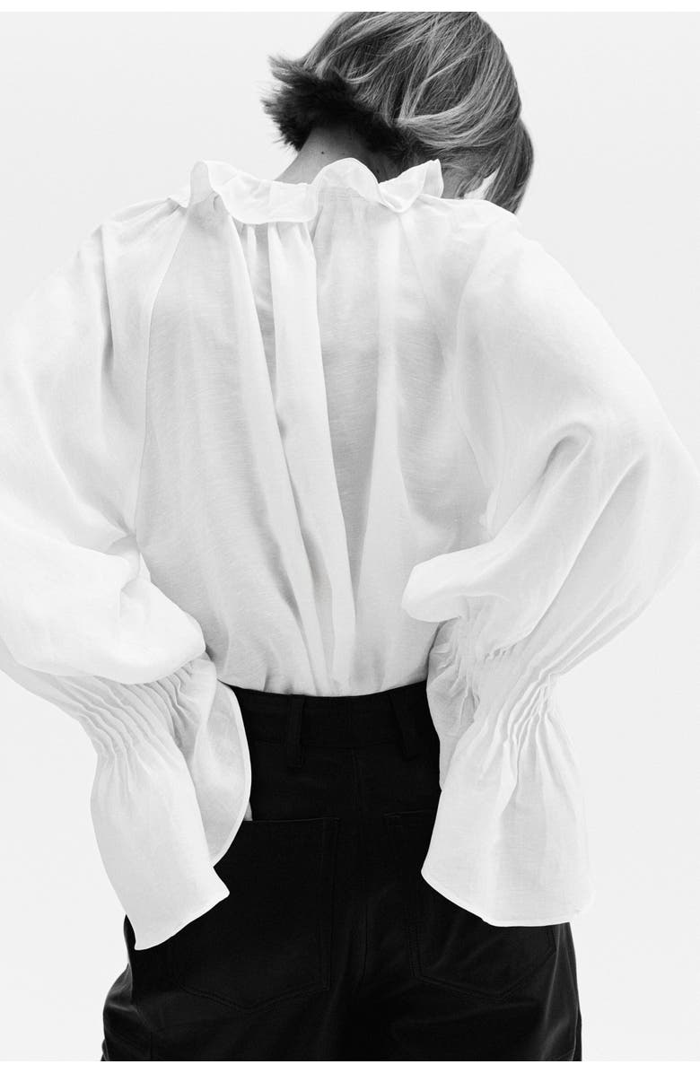 H&M Oversized linen-blend shirt, Alternate, color, White