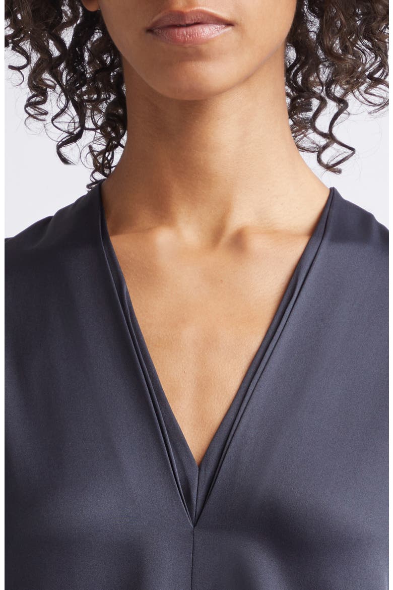 V-Neck Cap Sleeve Top, Alternate, color, INK