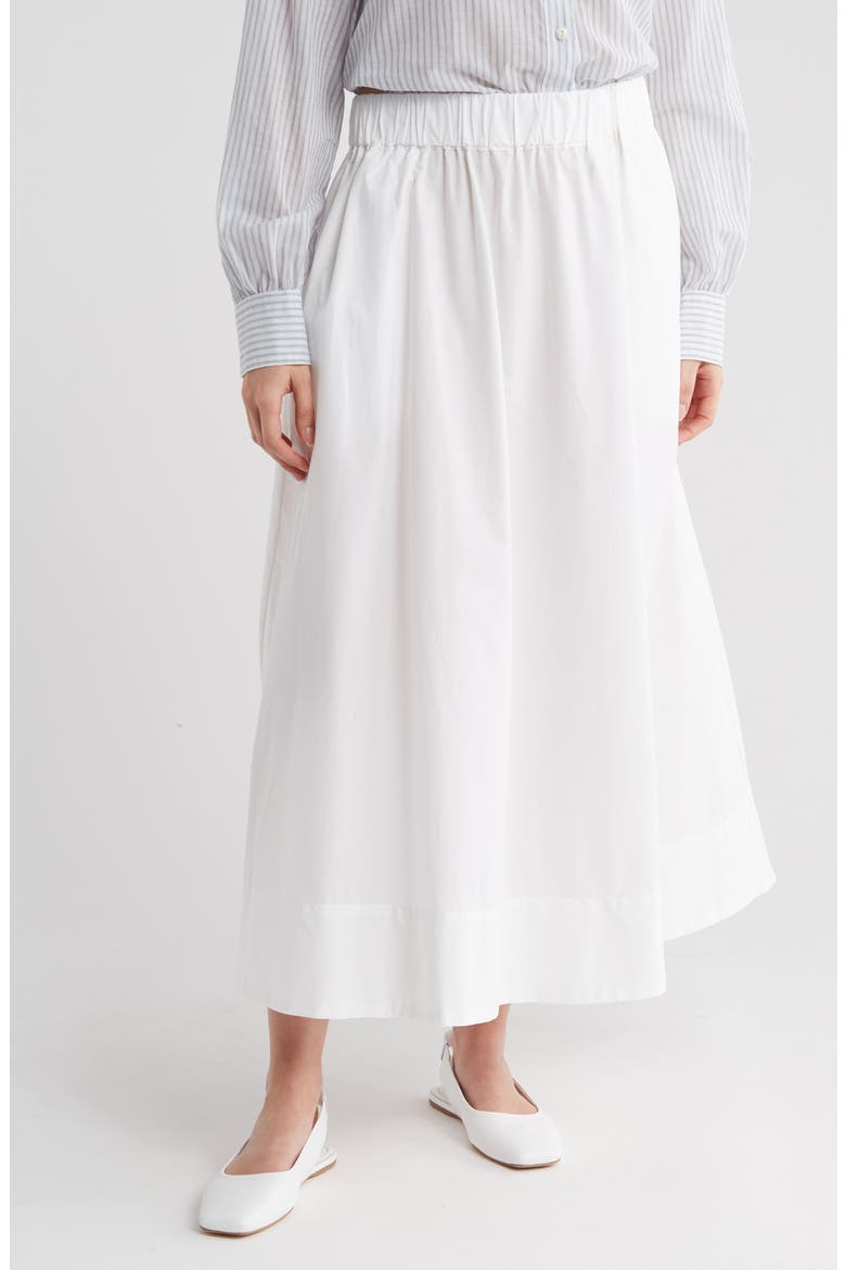 Cotton Poplin Skirt, Main, color, WHITE