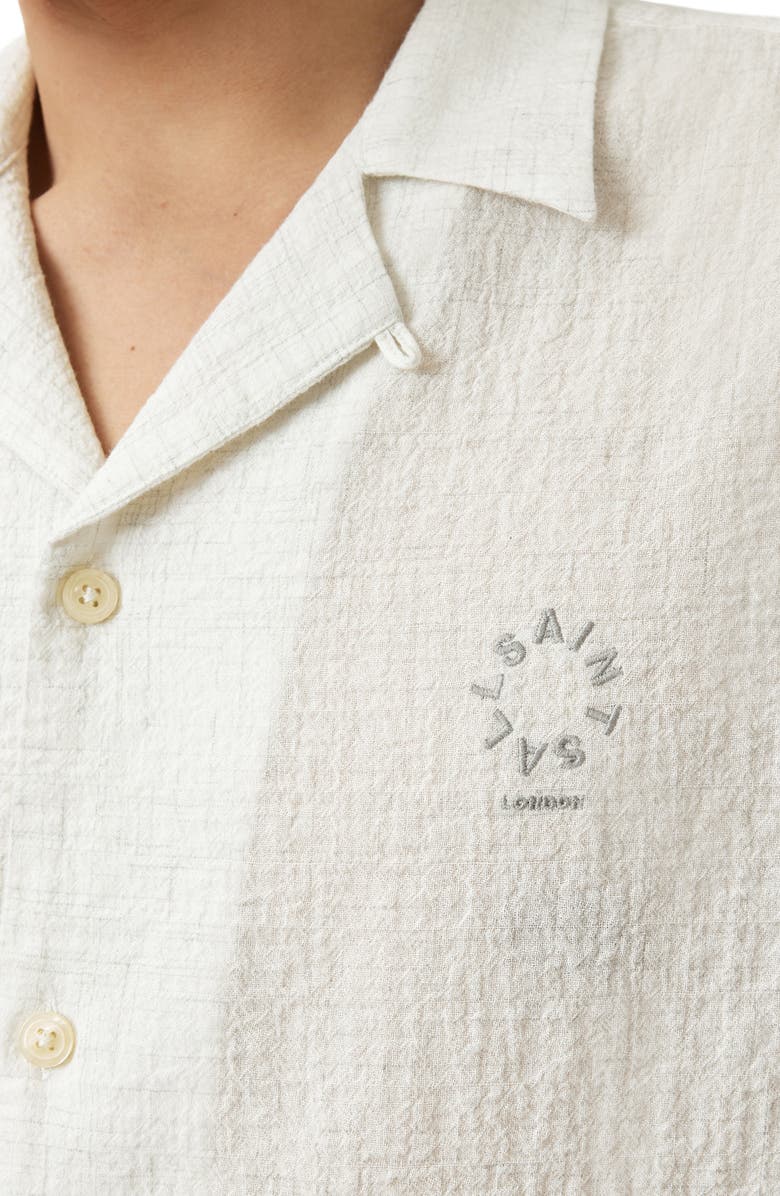 AllSaints Admon Cotton Seersucker Camp Shirt, Alternate, color,