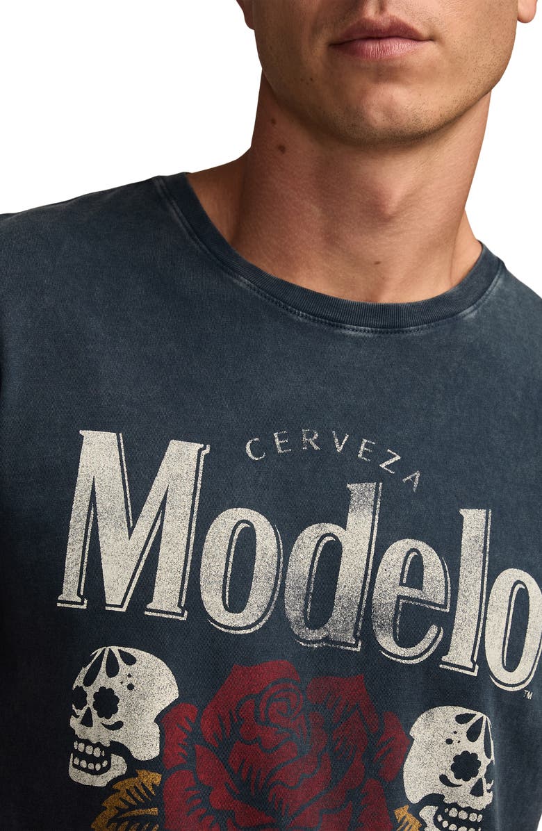 Lucky Brand Modelo Rose Graphic T-Shirt, Alternate, color, Insignia Blue