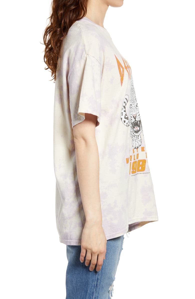 Vinyl Icons Def Leppard 1987 World Tour Tie Dye Women's Graphic Tee, Alternate, color,