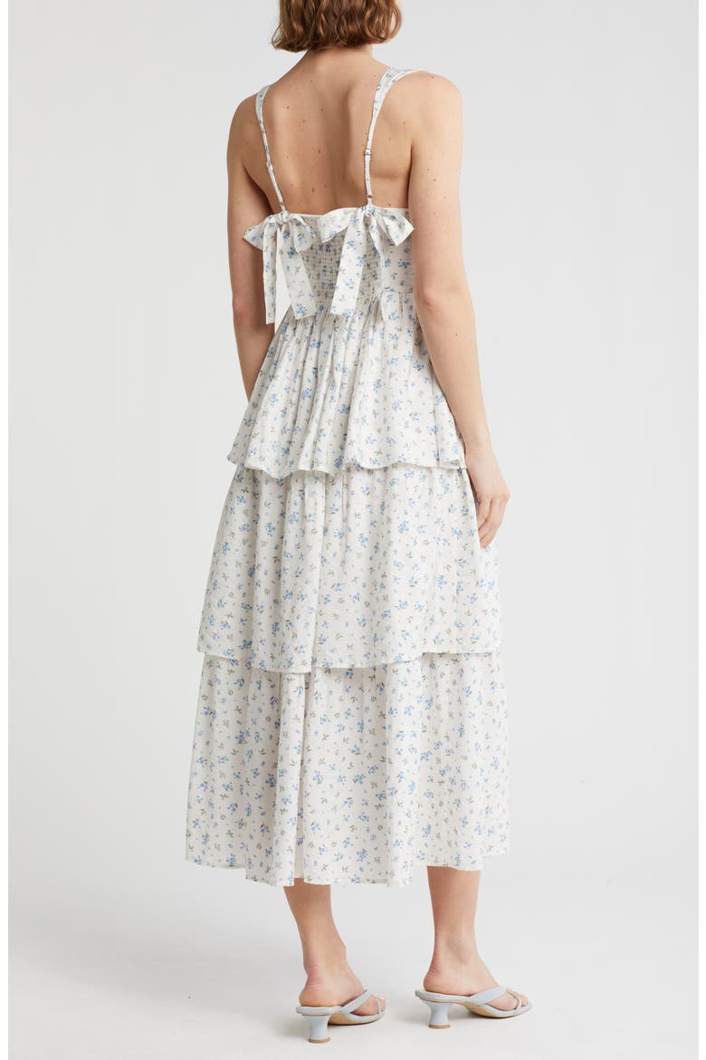 Tiered Tie Strap Sundress, Alternate, color, BLUE MULTI