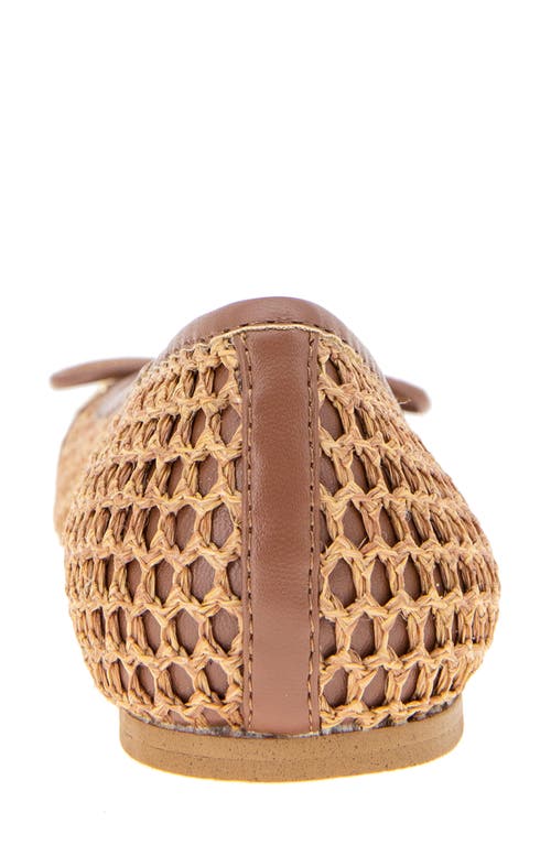 Bcbg Hartly Cap Toe Ballet Flat In Coffee Raffia