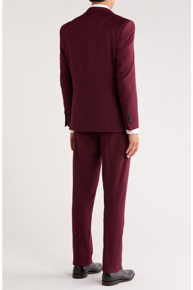 Stretch 3-Piece Suit, Alternate, color, BURGUNDY