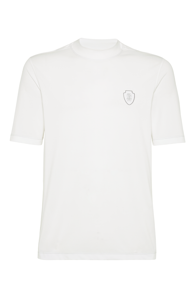 Brunello Cucinelli Piqué T-shirt with logo, Main, color, 