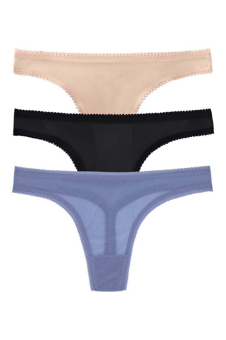 3-Pack Mesh Thongs, Main, color, COUNTRY BLUE/ BLACK/ CHAMPAGNE