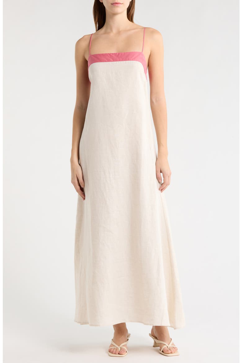 Laura Linen Maxi Dress, Main, color, BLUSH CANY