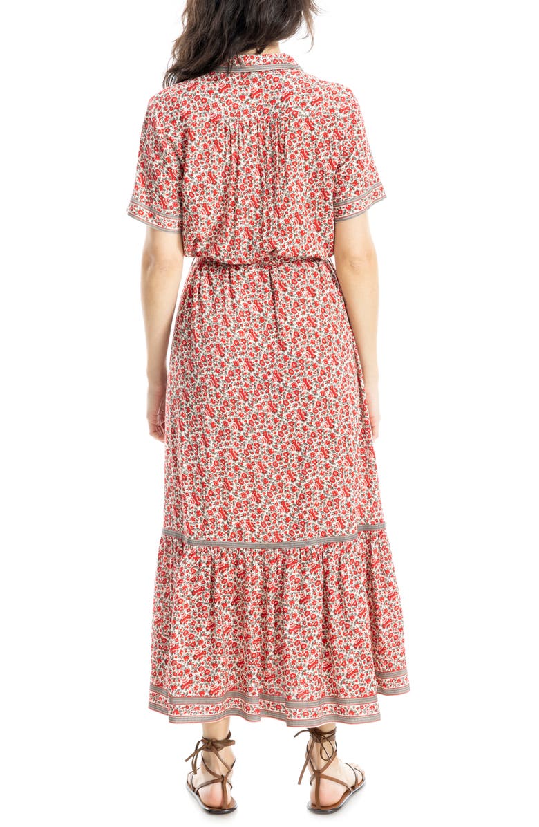 MAX STUDIO Short Sleeve Shirtdress, Alternate, color, Ecru/ Watermelon Daisy