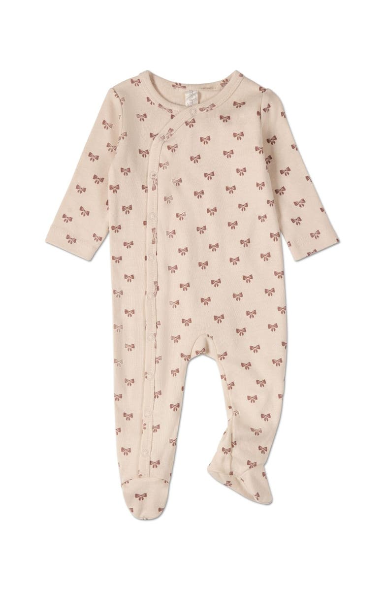 MiniMoi Cotton Rich Side-Snap Footie, Main, color, Ash Rose