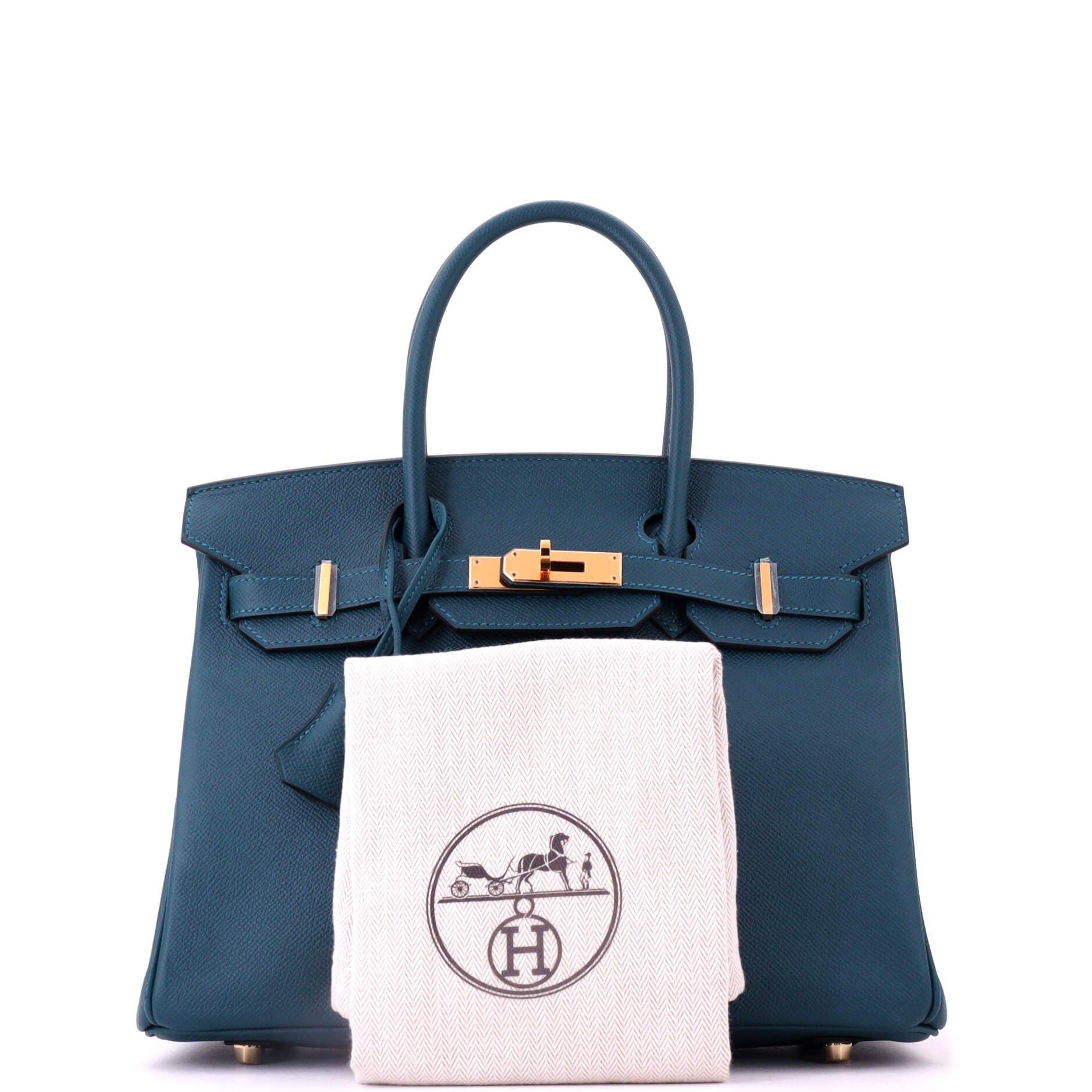 Birkin Handbag Blue Epsom with Gold Hardware 30, Alternate, color, Blue