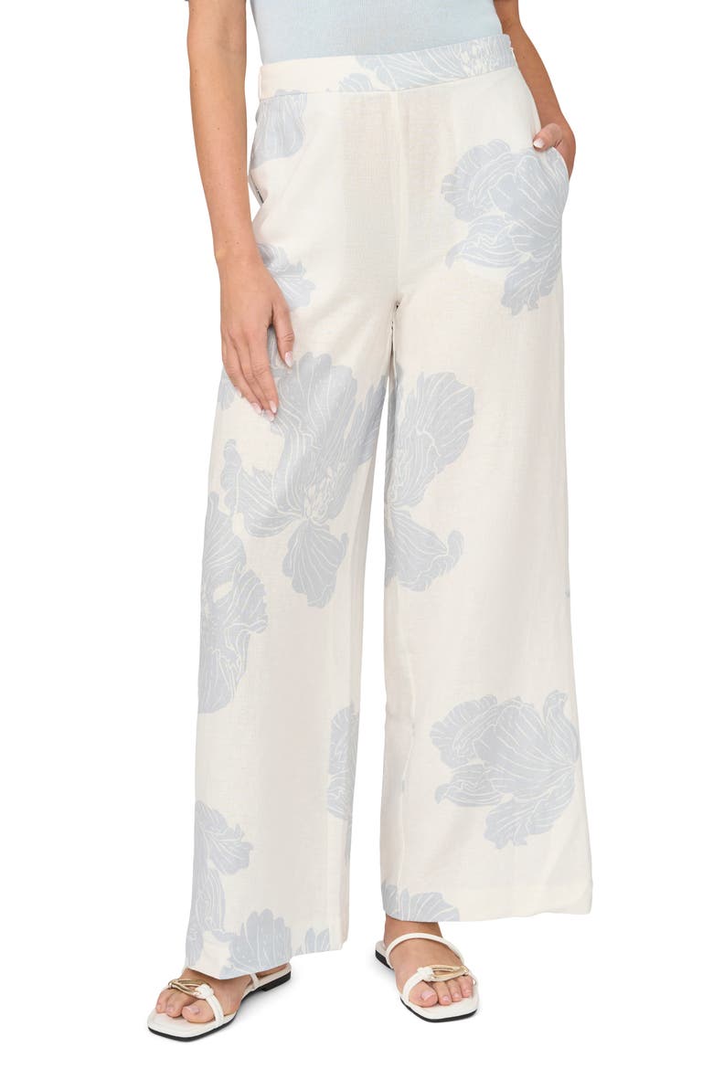 Easy Wide Leg Linen Blend Pants, Main, color, AIRY BLUE