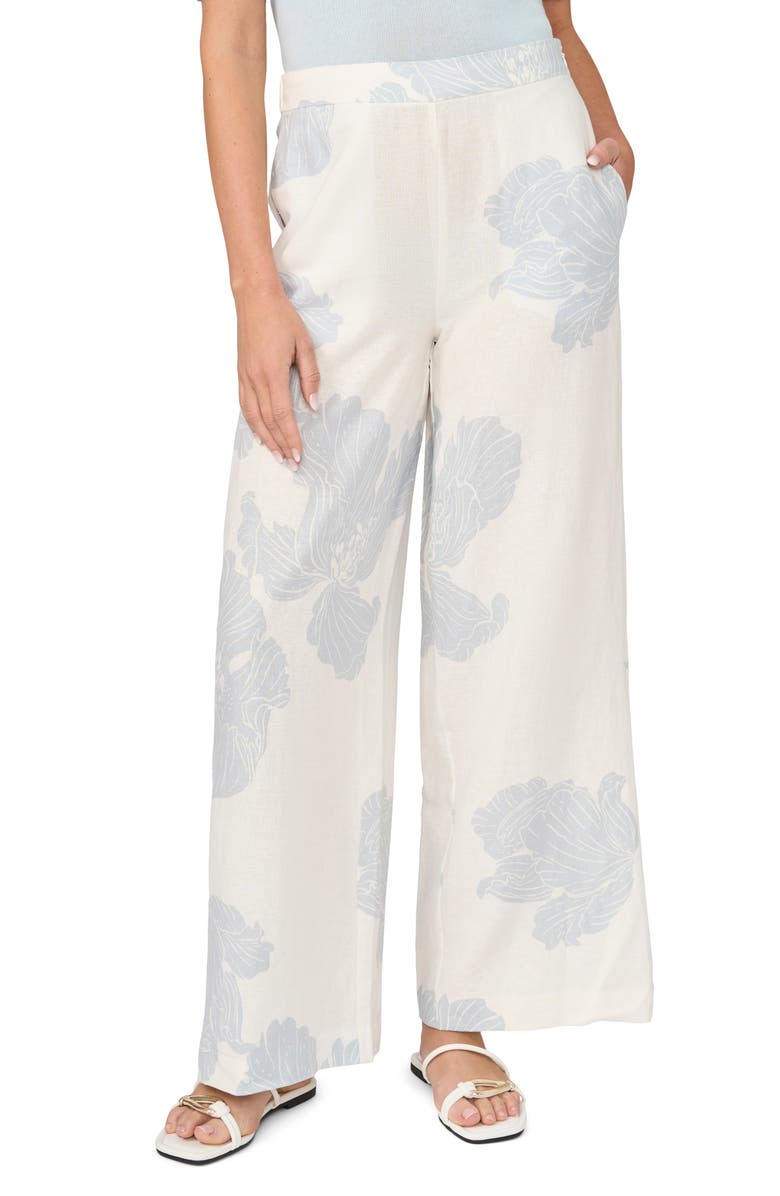 Halogen<sup>®</sup> Easy Wide Leg Linen Blend Pants, Main, color, Airy Blue