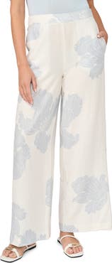 Halogen® Easy Wide Leg Linen Blend Pants