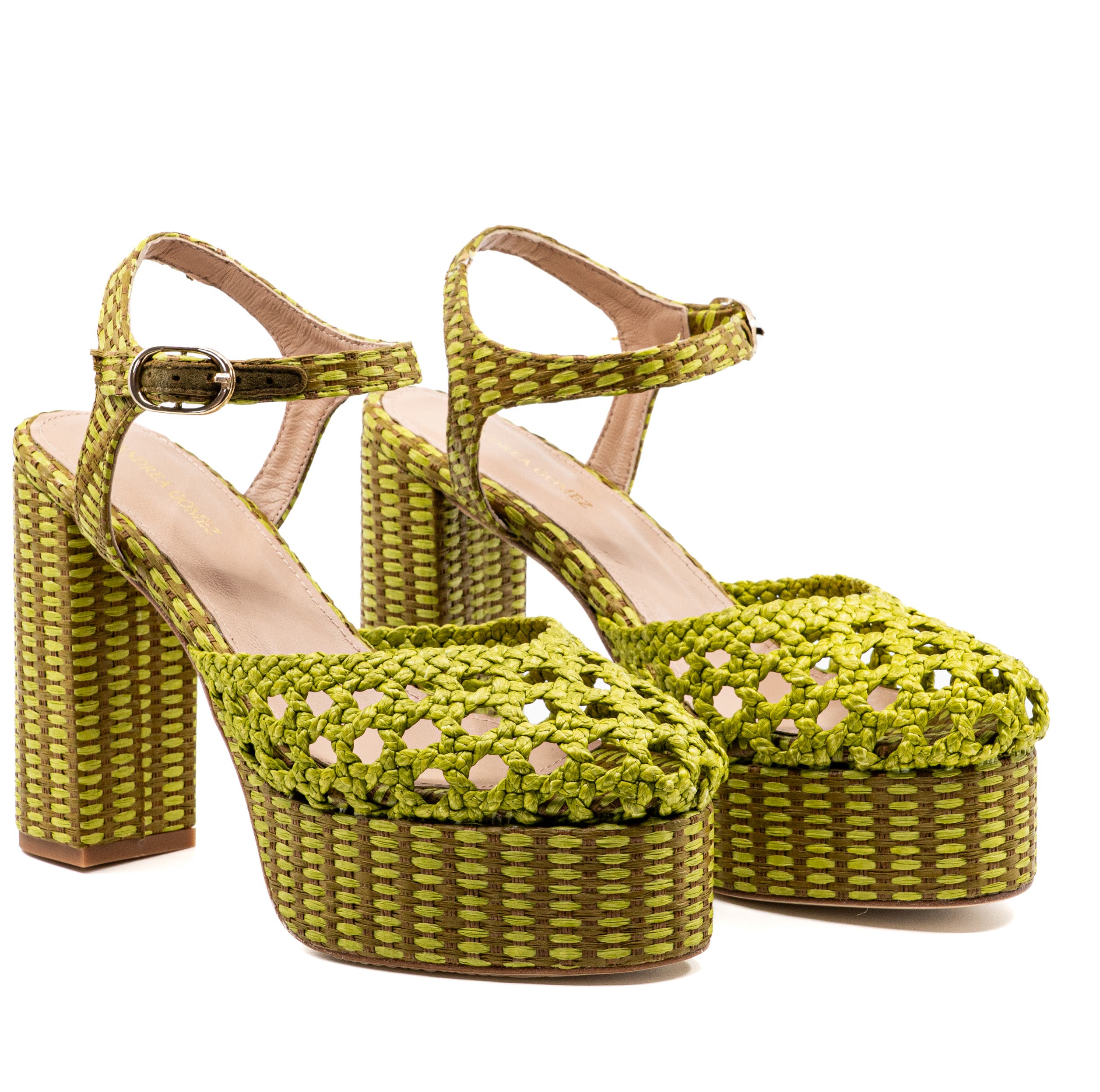 Andrea Gomez Beatriz  Raffia Platform, Alternate, color, Olive