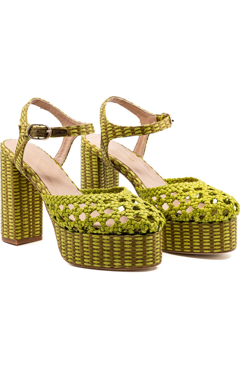 Andrea Gomez Beatriz Raffia Platform, Alternate, color, Olive