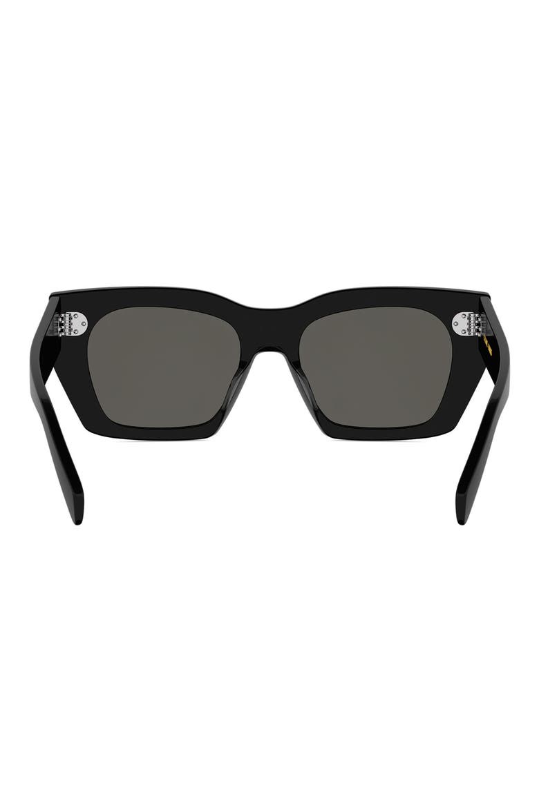53mm Square Sunglasses, Alternate, color, SHINY BLACK / SMOKE