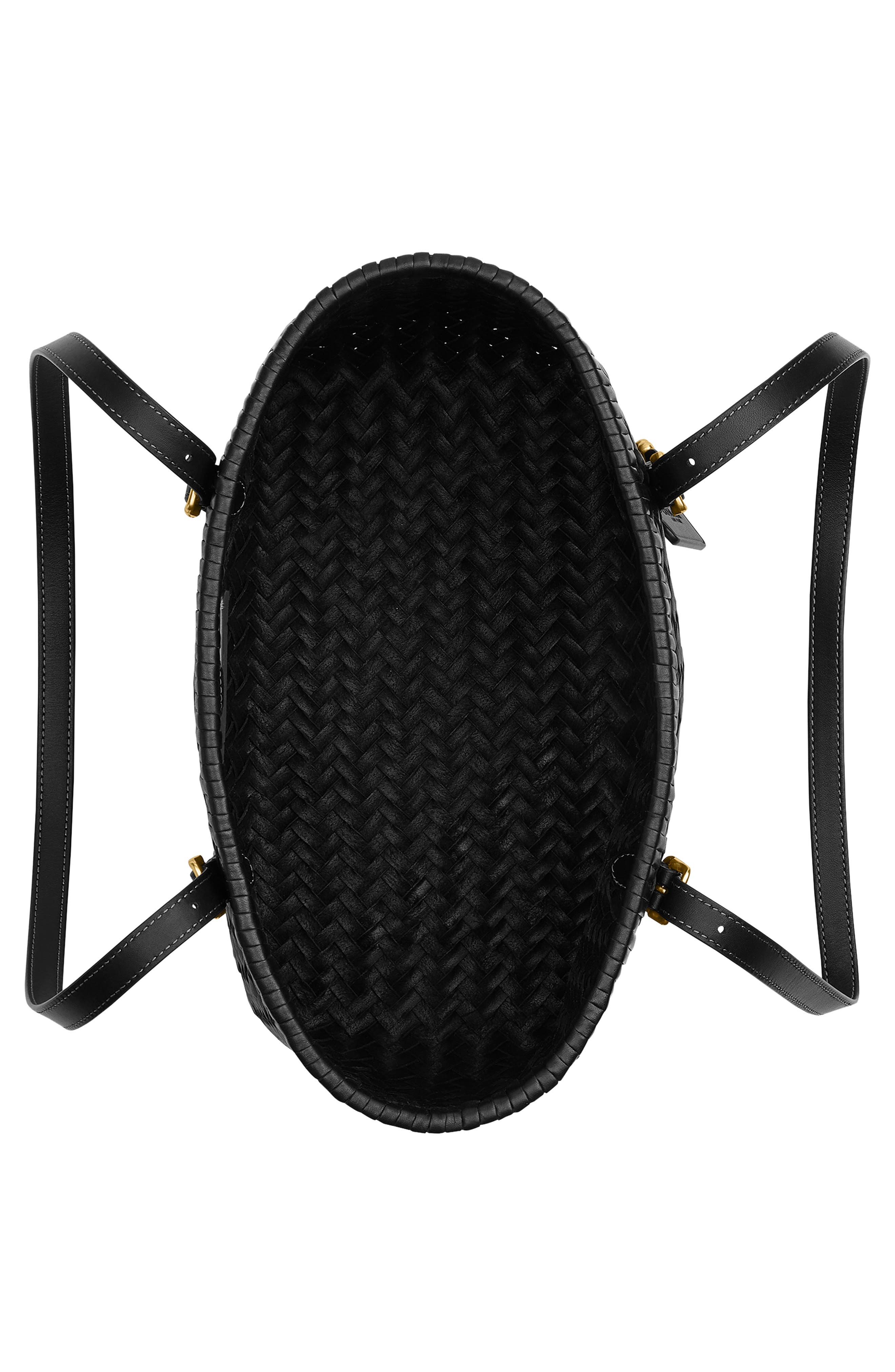 COACH Woven Leather Swing Tote, Alternate, color, 