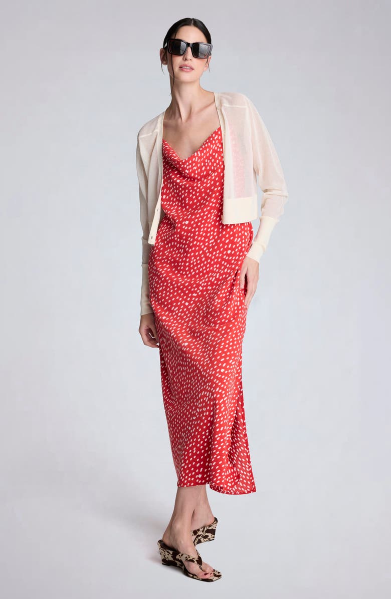 Kenneth Cole Crop Sheer Saddle Shoulder Cardigan, Alternate, color, Oyster