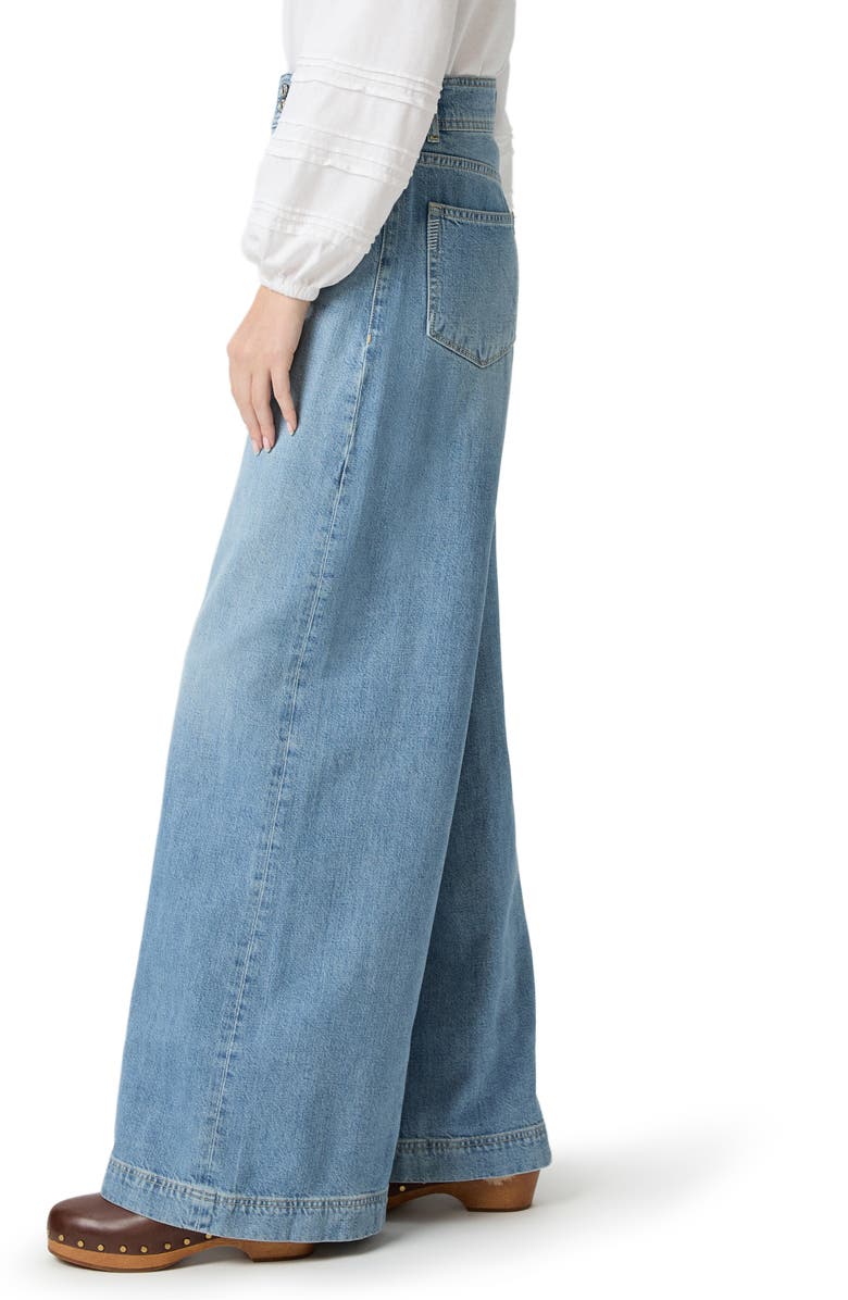 PAIGE Cameron High Waist Wide Leg Belted Jeans, Alternate, color, Sunshine
