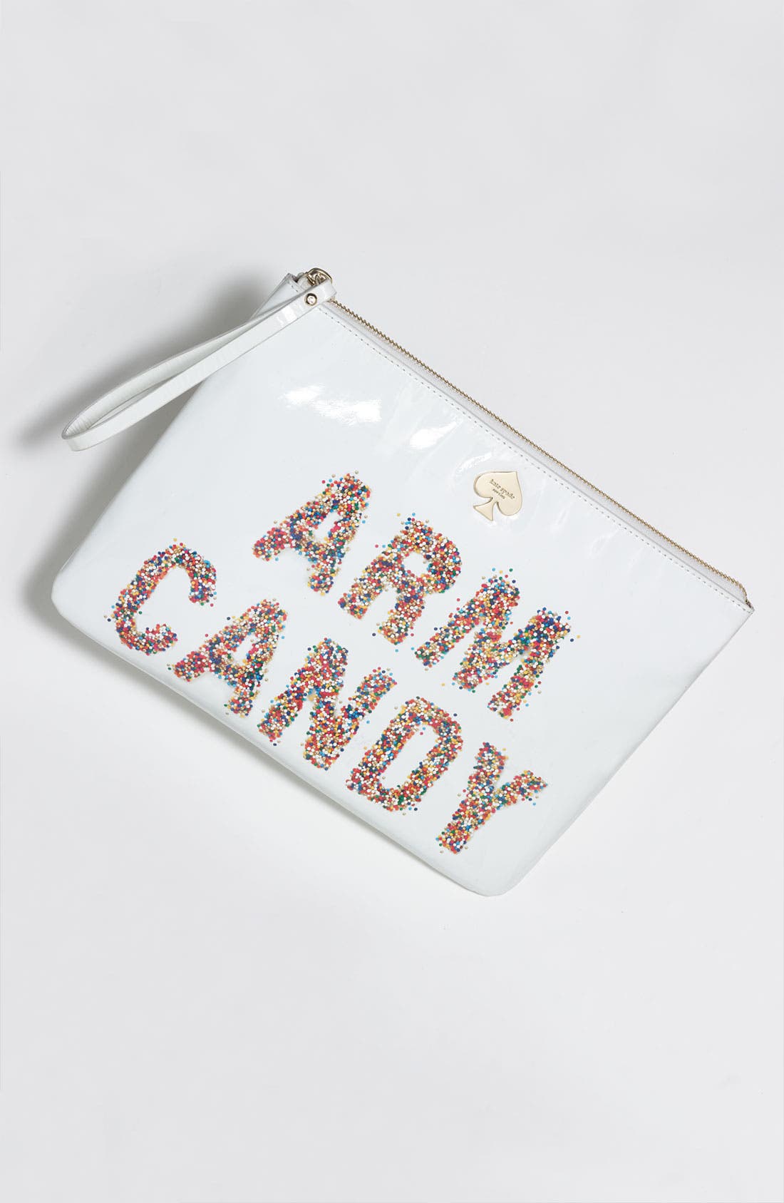 'arm candy' leather pouch, Alternate, color, CREAM MULTI