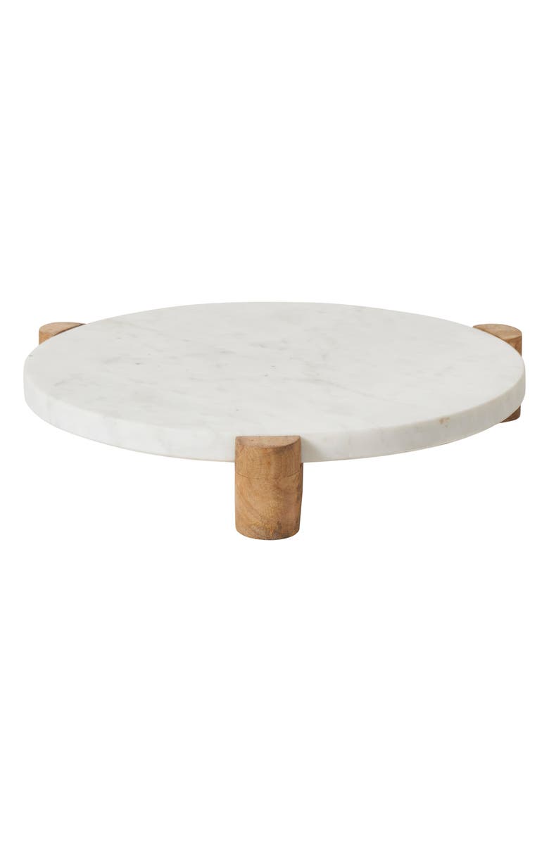 Renwil Marble & Wood Tray, Alternate, color, White