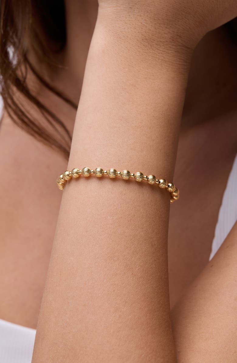 Bony Levy 14K Gold Textured Bead Bracelet, Alternate, color, 