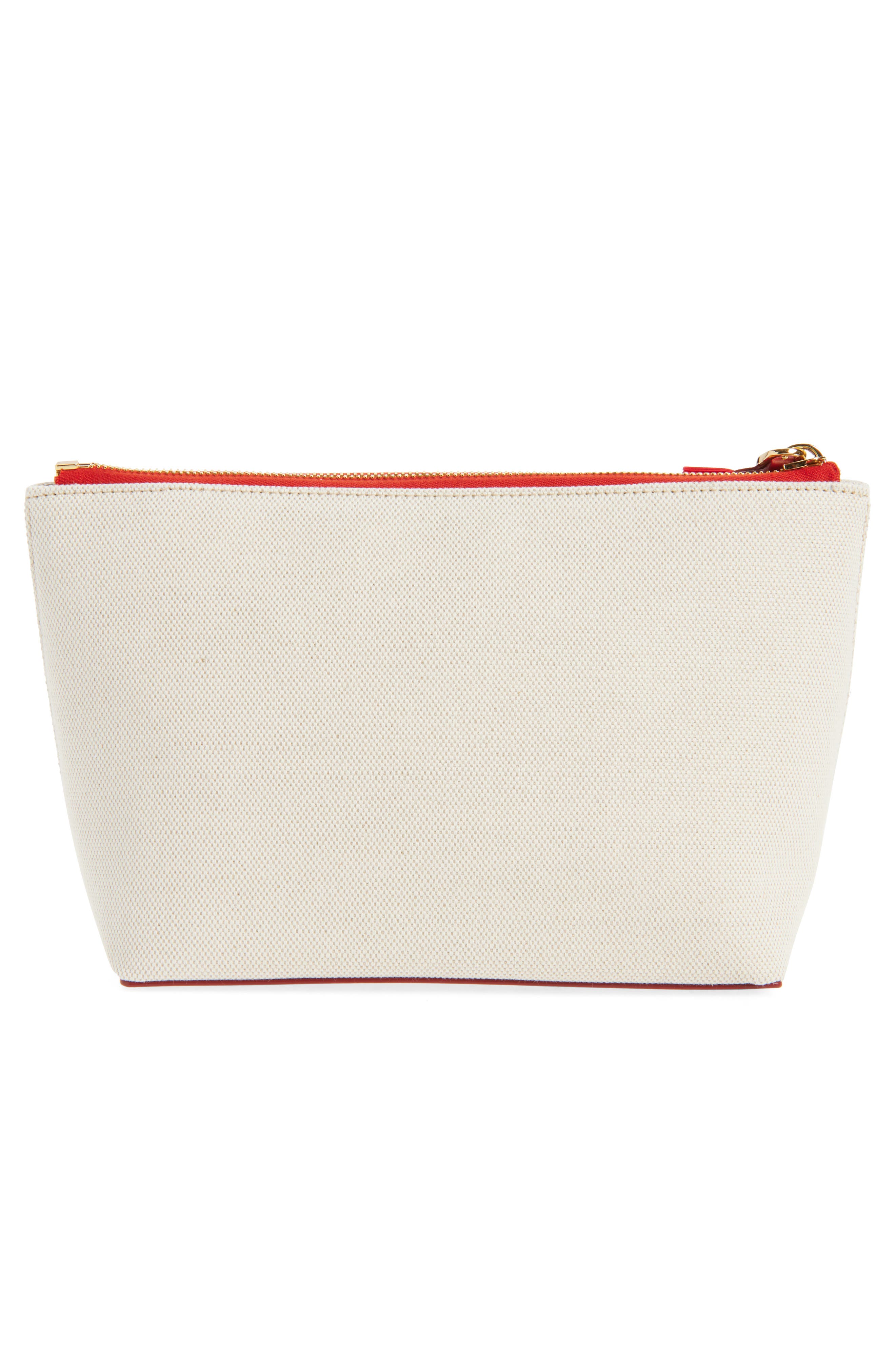 Small Logo Canvas Wristlet Pouch, Alternate, color, 289-BEIGE/ RED