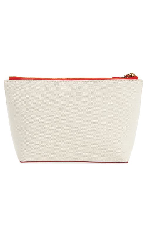Givenchy Womens Beige Red Brand-print Cotton-blend Pouch In Neutral