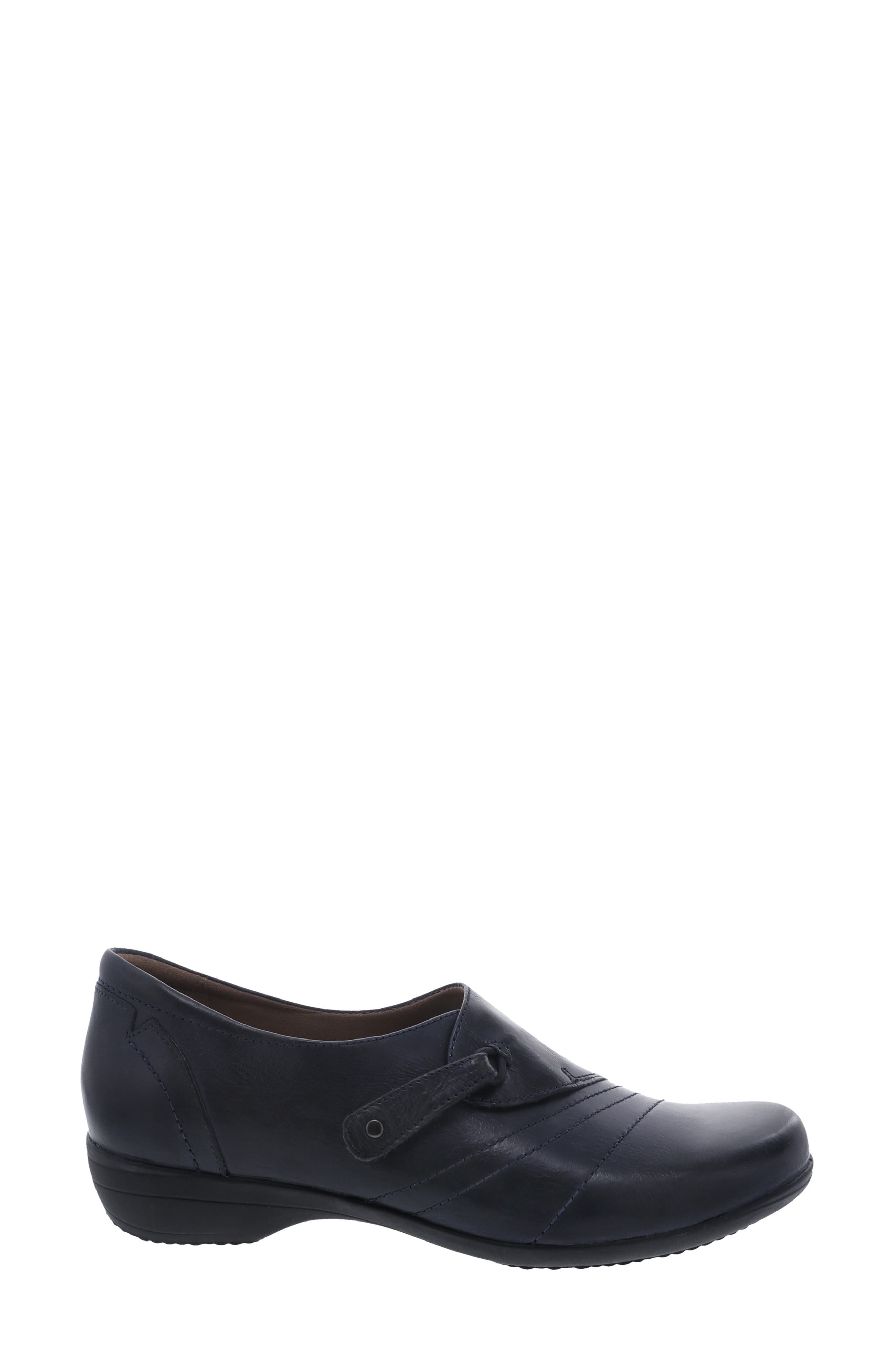 Franny Loafer, Alternate, color, NAVY BURNISHED LEATHER