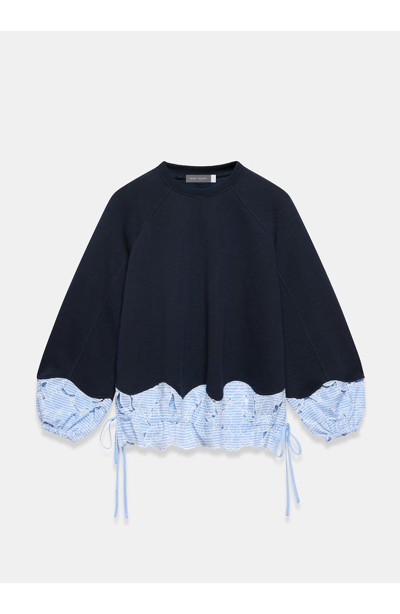 MINT VELVET Embroidered Hem Sweatshirt, Alternate, color, Blue