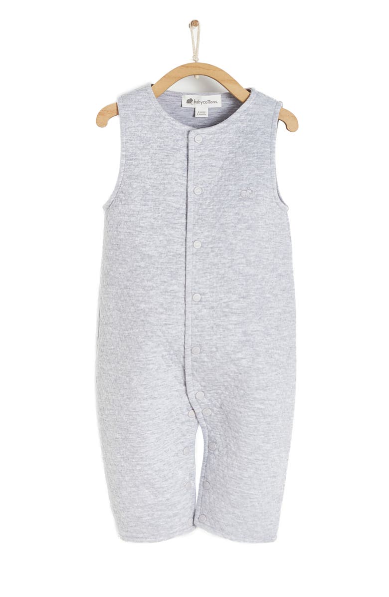 Babycottons Premium Peruvian Pima Cotton Mat Overall for Infant, Main, color, Grey/Melange