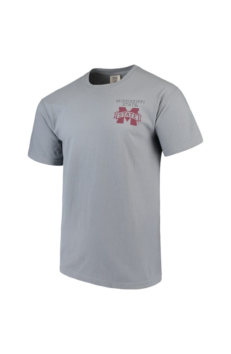 IMAGE ONE Men's Gray Mississippi State Bulldogs Comfort Colors Campus Scenery T-Shirt, Alternate, color, 