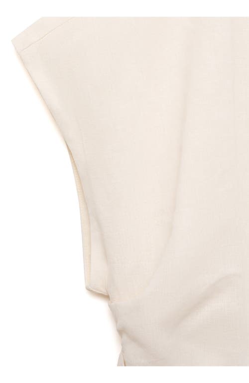 Mango Bari One-shoulder Linen Blend Top In Off White