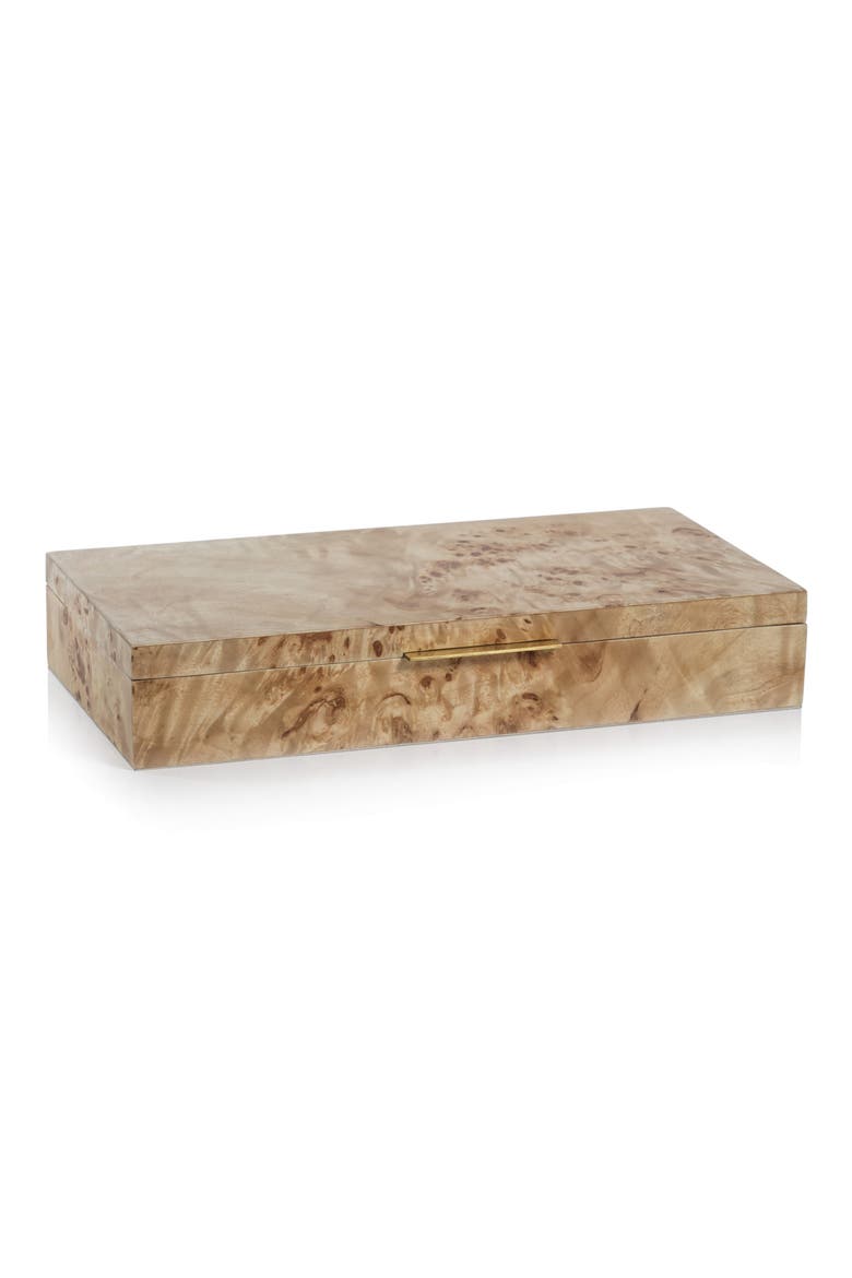 Bogur Burlwood Veneer Decorative Box, Main, color, TAN