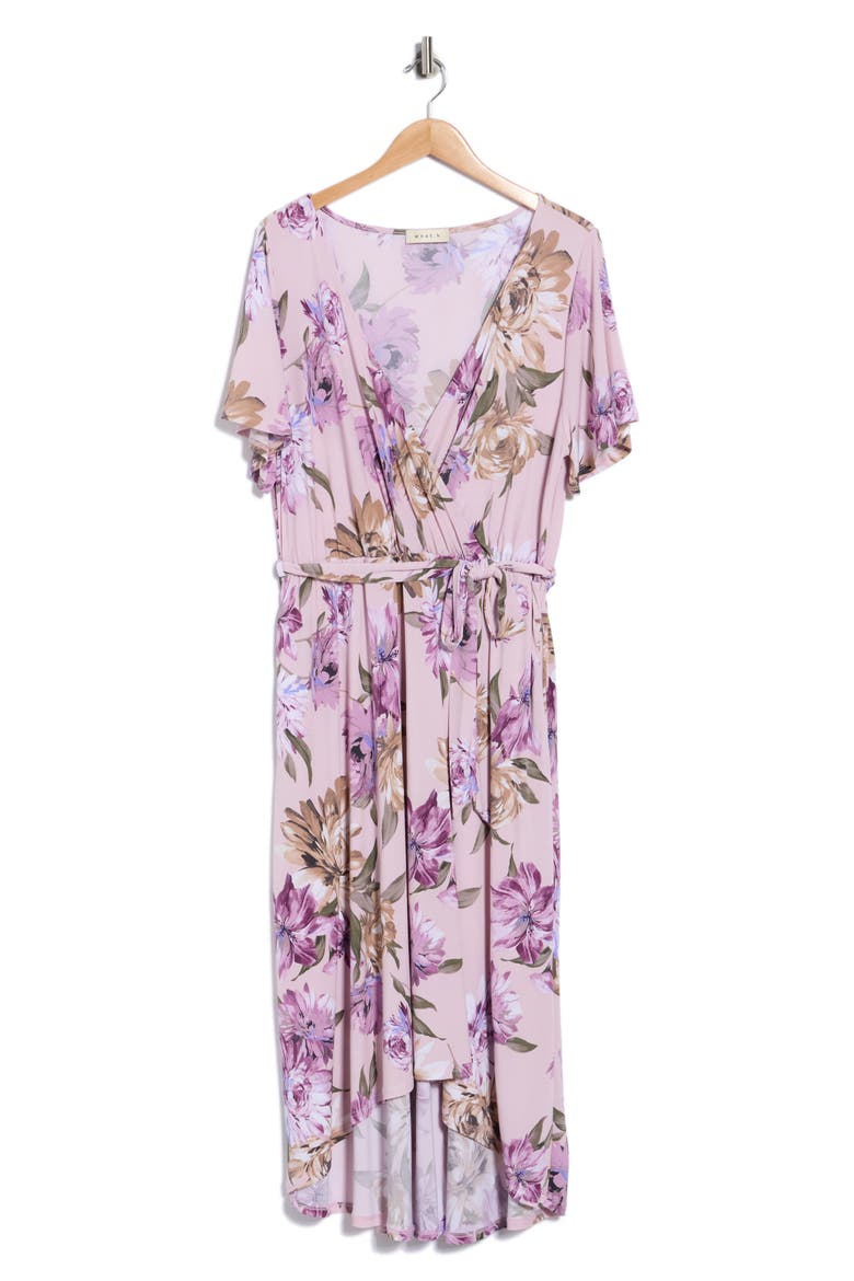 Flutter Sleeve High Low Dress, Main, color, LILAC FLORAL
