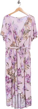 WEST K Flutter Sleeve High Low Dress