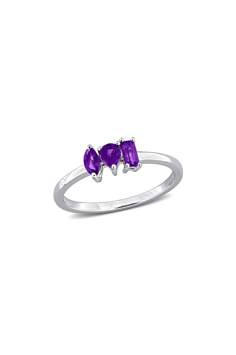 Sterling Silver Multi-Shaped Amethyst Ring, Main, color, PURPLE