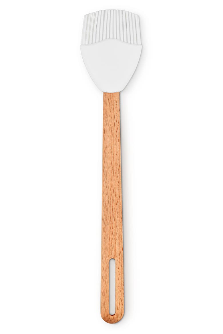 Signature Silicone & Wood Basting Brush, Main, color, WHITE