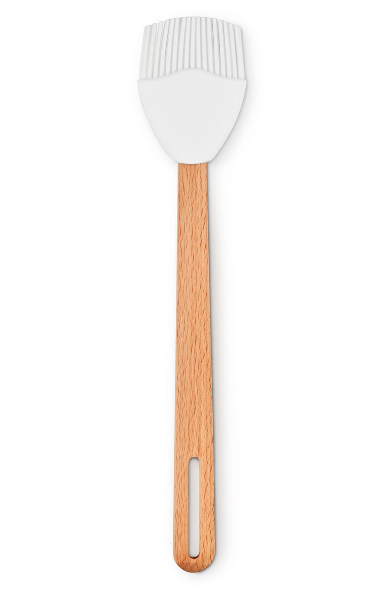 Le Creuset Signature Silicone & Wood Basting Brush, Main, color, White