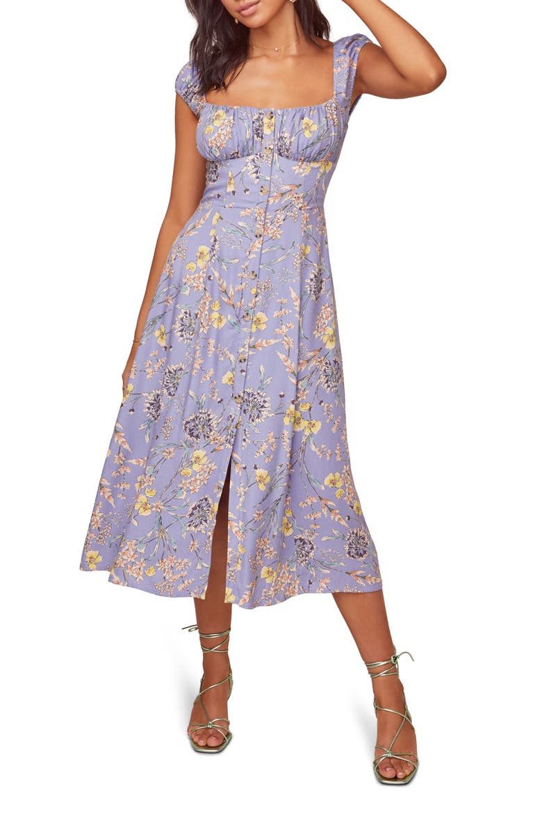 Bonjour Button Front Dress, Main, color, PERIWINKLE MULTI FLORAL